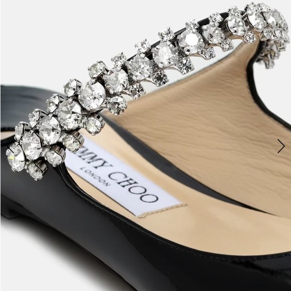 Elegant Jimmy Choo Black Flats NEW - Picture 2 of 11